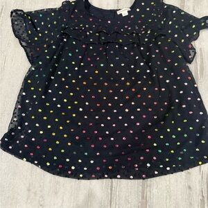 Crewcuts Black Blouse with Multicolor Dot Print